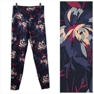 Bally Total Fitness Kayla High Rise Performance Ankle Legging Floral Graystone M